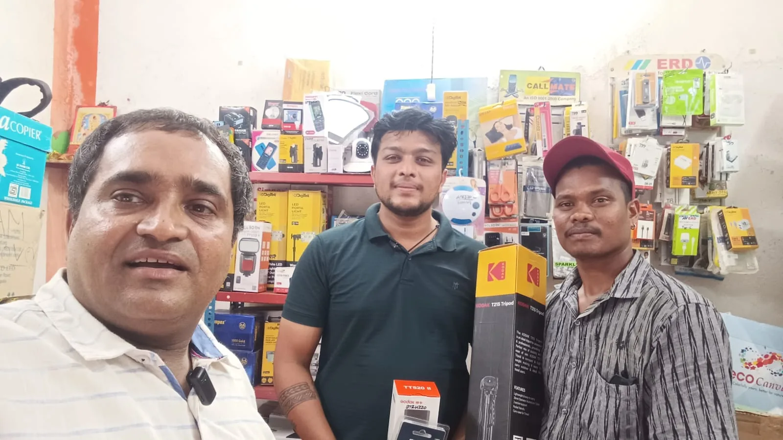 CR Patro with customers inside the shop